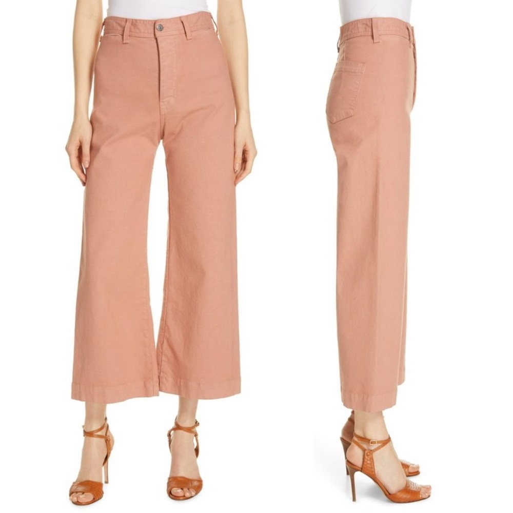 VERONICA BEARD Cynthia Gaucho JEANS Cropped Wide Leg Dusty Rose